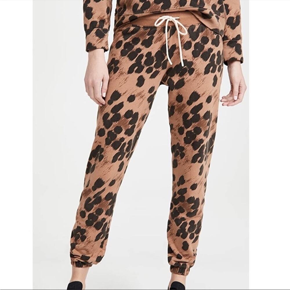 Splits59 Charlie French Terry Animal Cheetah Print Jogger Sweatpants Large